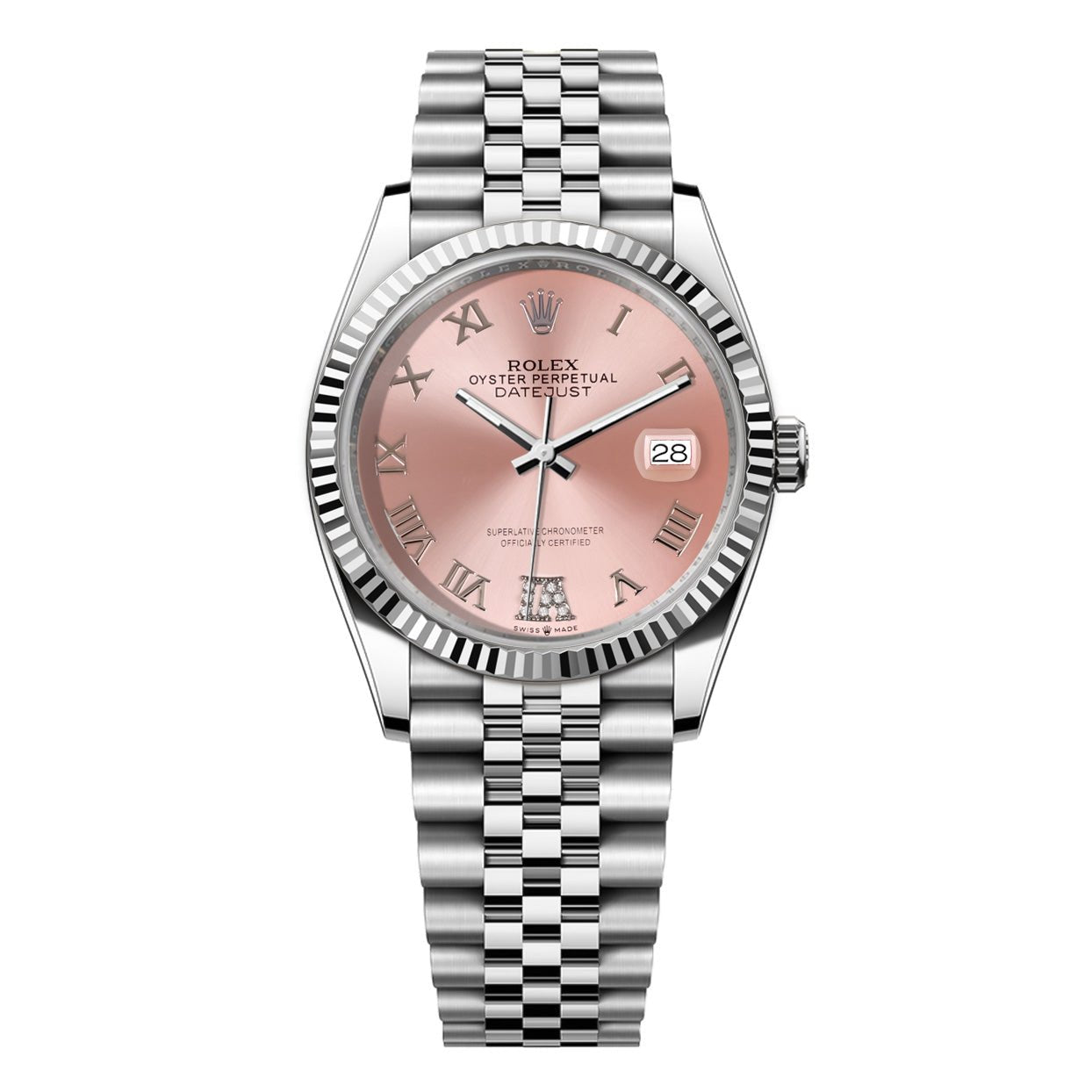 Rolex DateJust 36mm Jubilee - Pink Roman Diamond Dial - Mr. Alex Jewelry