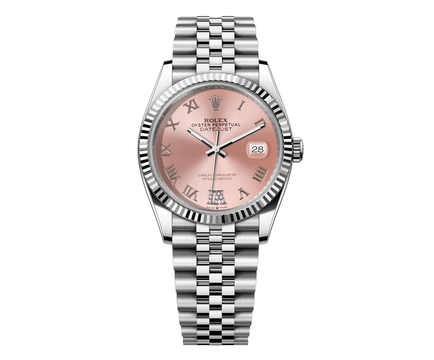 Rolex DateJust 36mm Jubilee - Pink Roman Diamond Dial - Mr. Alex Jewelry