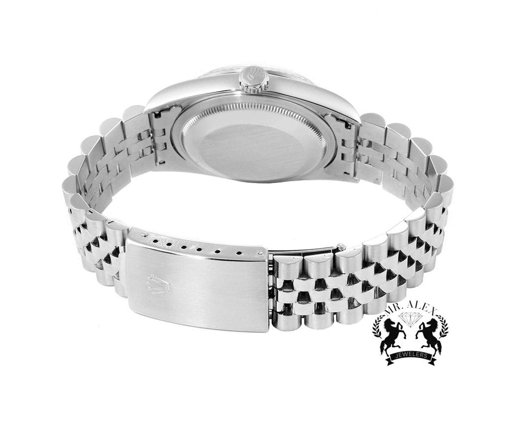 Rolex DateJust 36mm Jubilee-Silver Dial-Diamond Bezel 1.50ct - Mr. Alex Jewelry