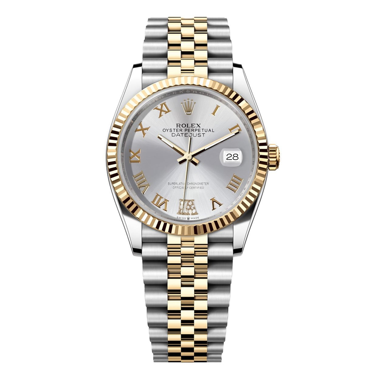 Rolex DateJust 36mm Jubilee - SIlver Roman Diamond Dial - Mr. Alex Jewelry