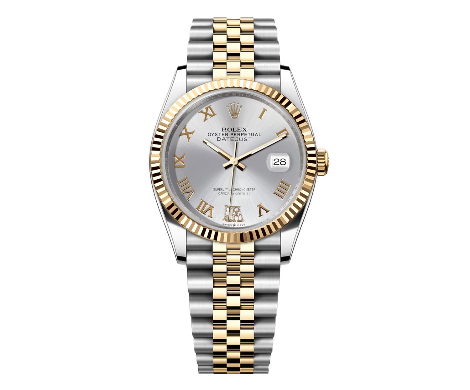 Rolex DateJust 36mm Jubilee - SIlver Roman Diamond Dial - Mr. Alex Jewelry