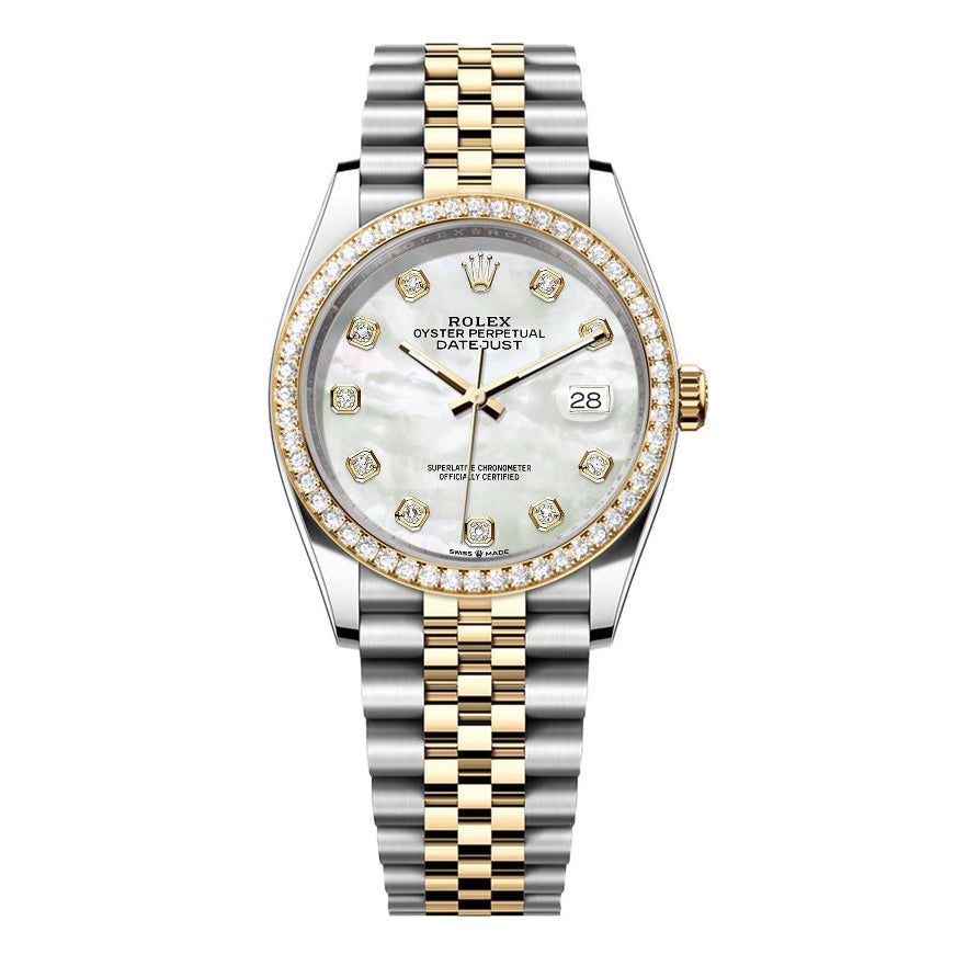 Rolex DateJust 36mm Pearl Gem Dial-Diamond Bezel 1.50ct - Mr. Alex Jewelry