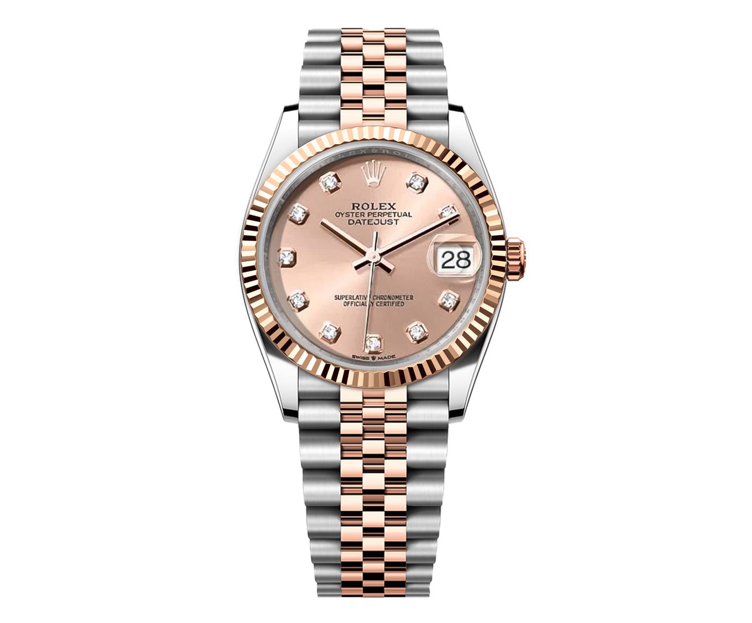 Rolex Datejust 36mm Two Tone Factory Pink Diamond Dial 116231 - Mr. Alex Jewelry
