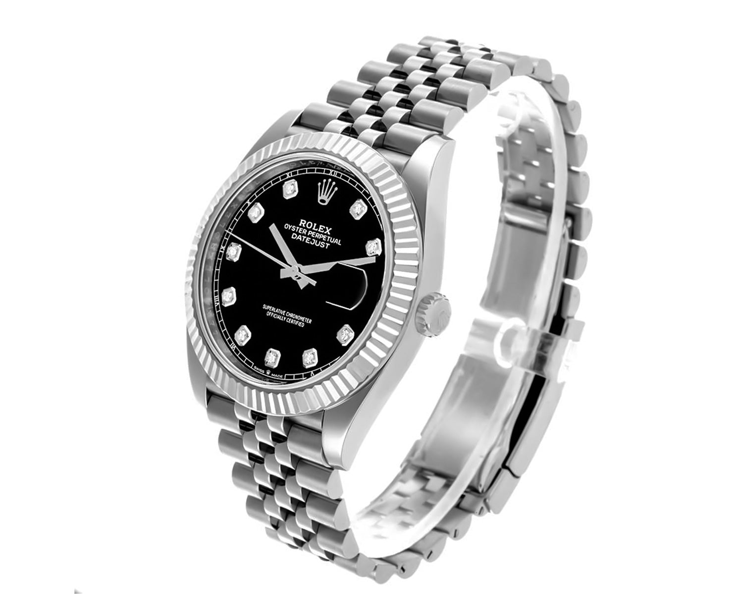 Rolex DateJust 41mm Black Diamond Dial - Jubilee Bracelet 126334 - Mr. Alex Jewelry