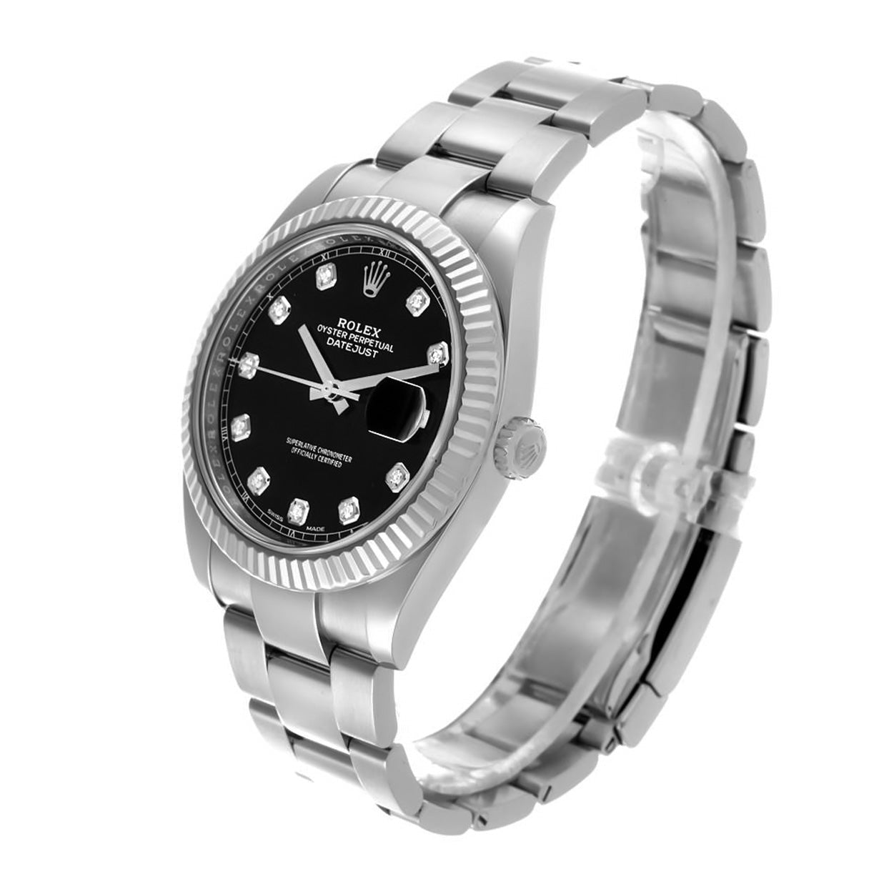 Rolex DateJust 41mm Black Diamond Dial - Oyster Bracelet 126334 - Mr. Alex Jewelry