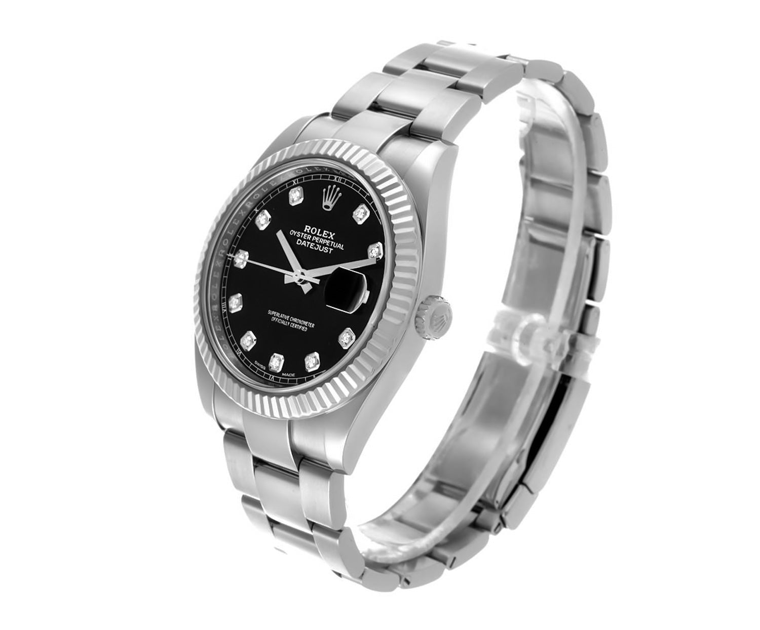 Rolex DateJust 41mm Black Diamond Dial - Oyster Bracelet 126334 - Mr. Alex Jewelry
