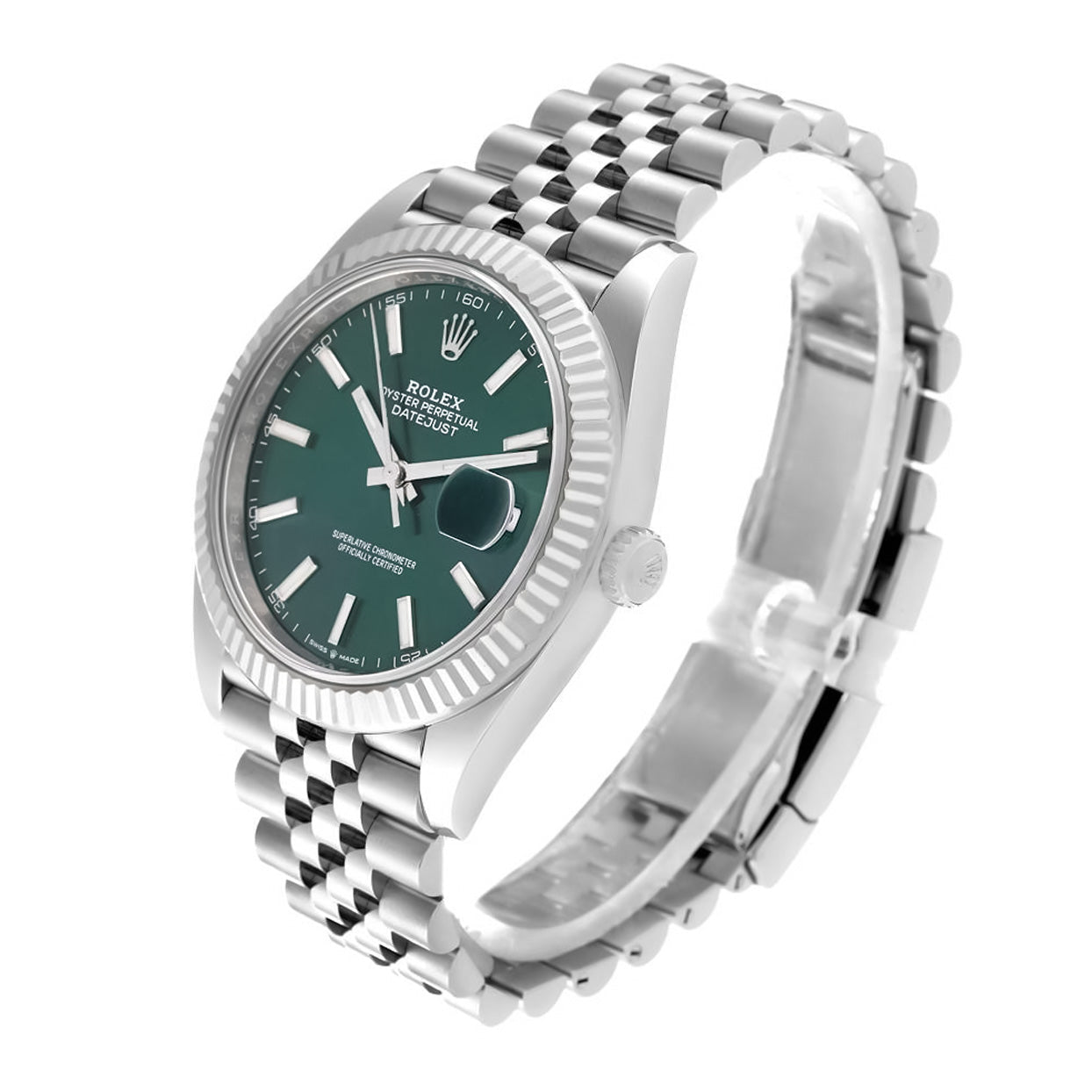 Rolex DateJust 41mm Mint Green Index Dial - Jubilee Bracelet 126334 - Mr. Alex Jewelry