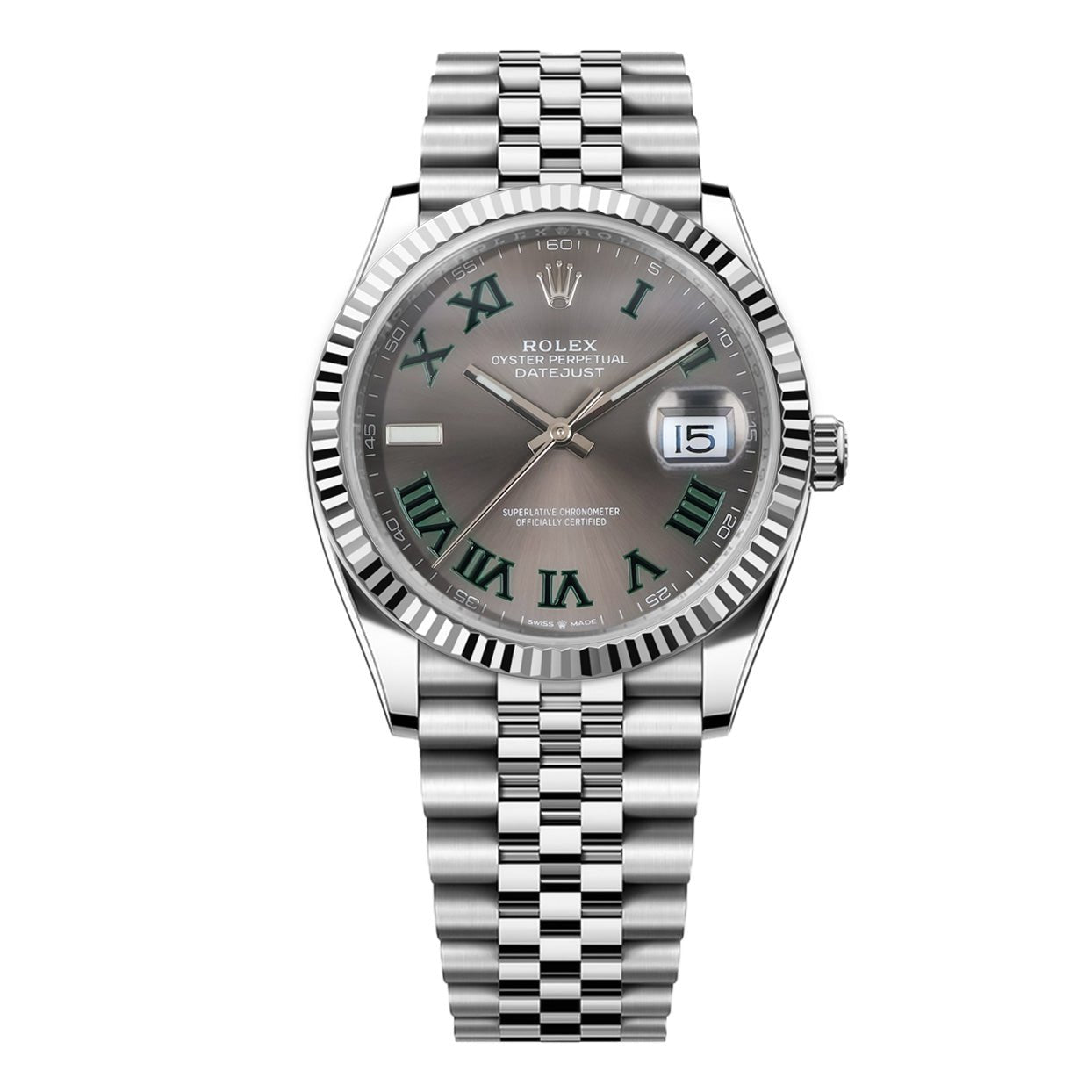 Rolex DateJust 41mm Slate Green Roman Dial - Jubilee Bracelet 126334 - Mr. Alex Jewelry