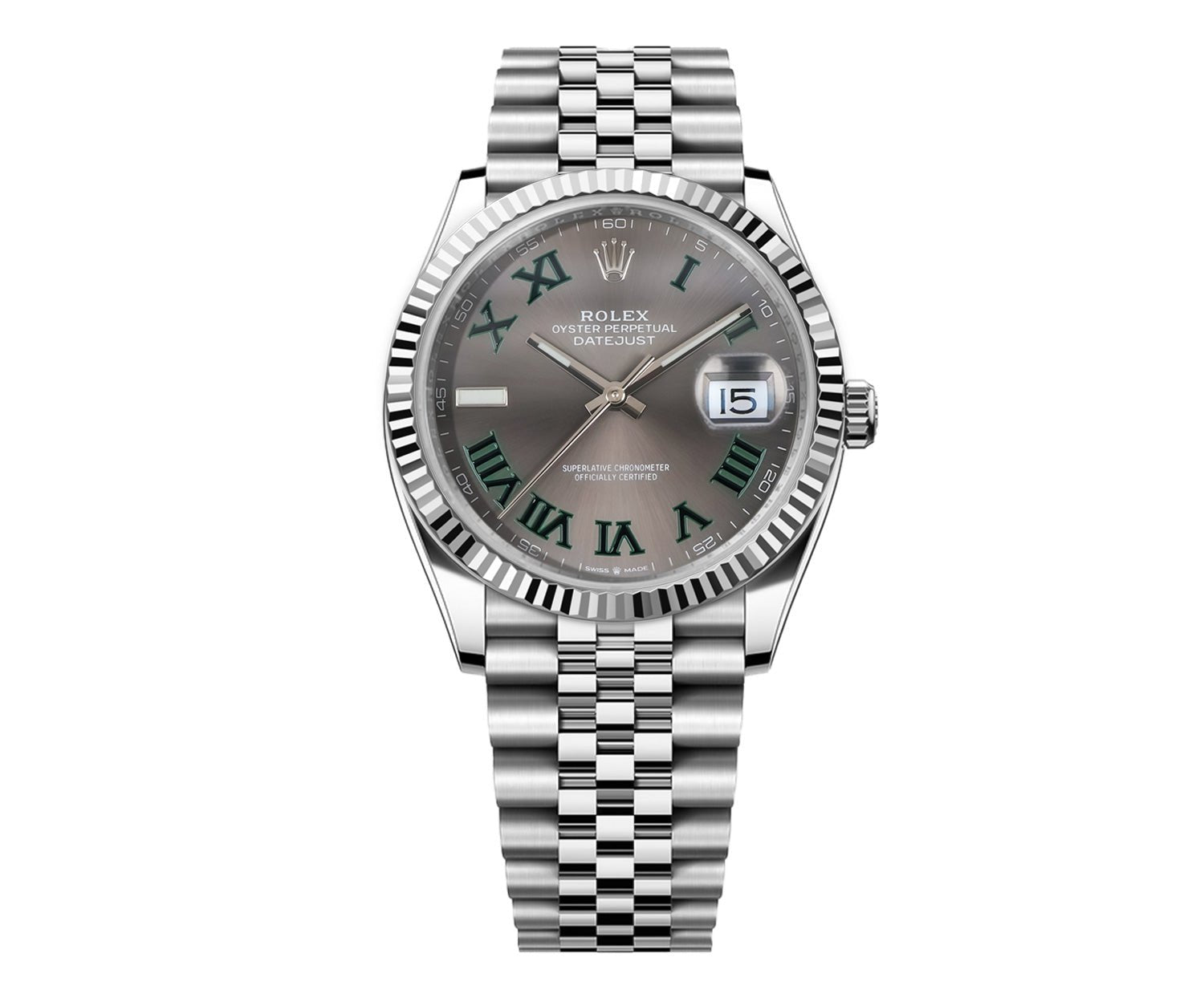 Rolex DateJust 41mm Slate Green Roman Dial - Jubilee Bracelet 126334 - Mr. Alex Jewelry