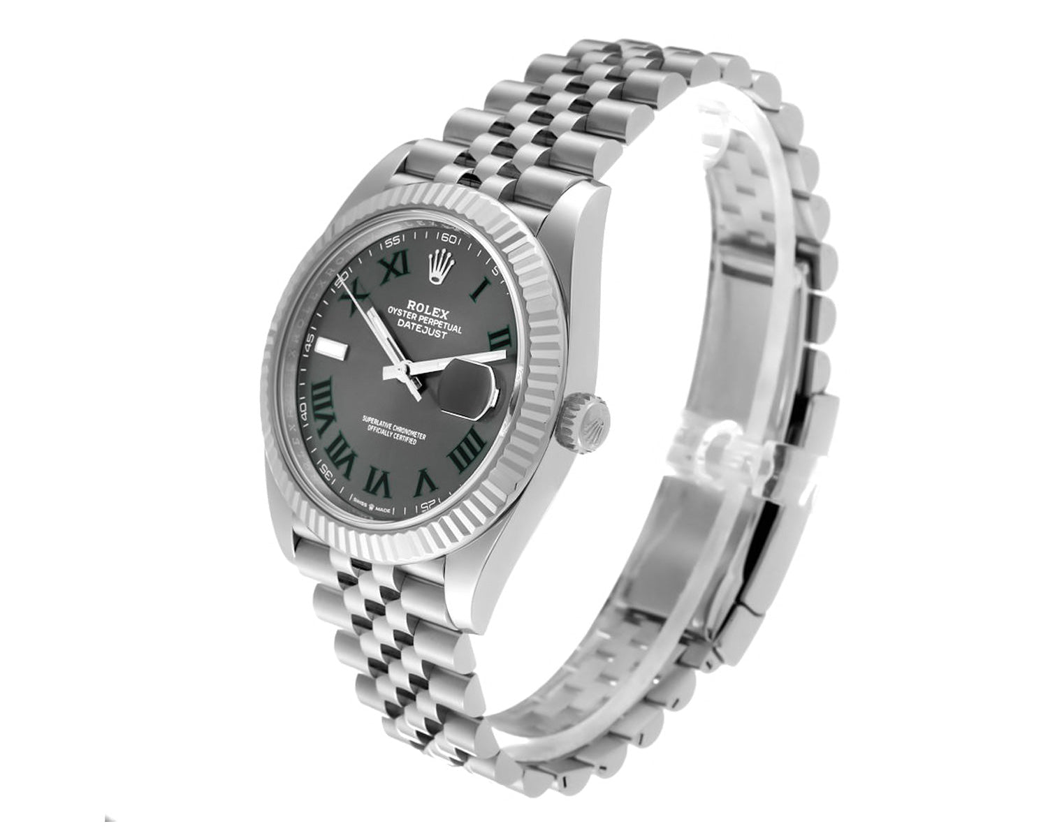 Rolex DateJust 41mm Slate Green Roman Dial - Jubilee Bracelet 126334 - Mr. Alex Jewelry