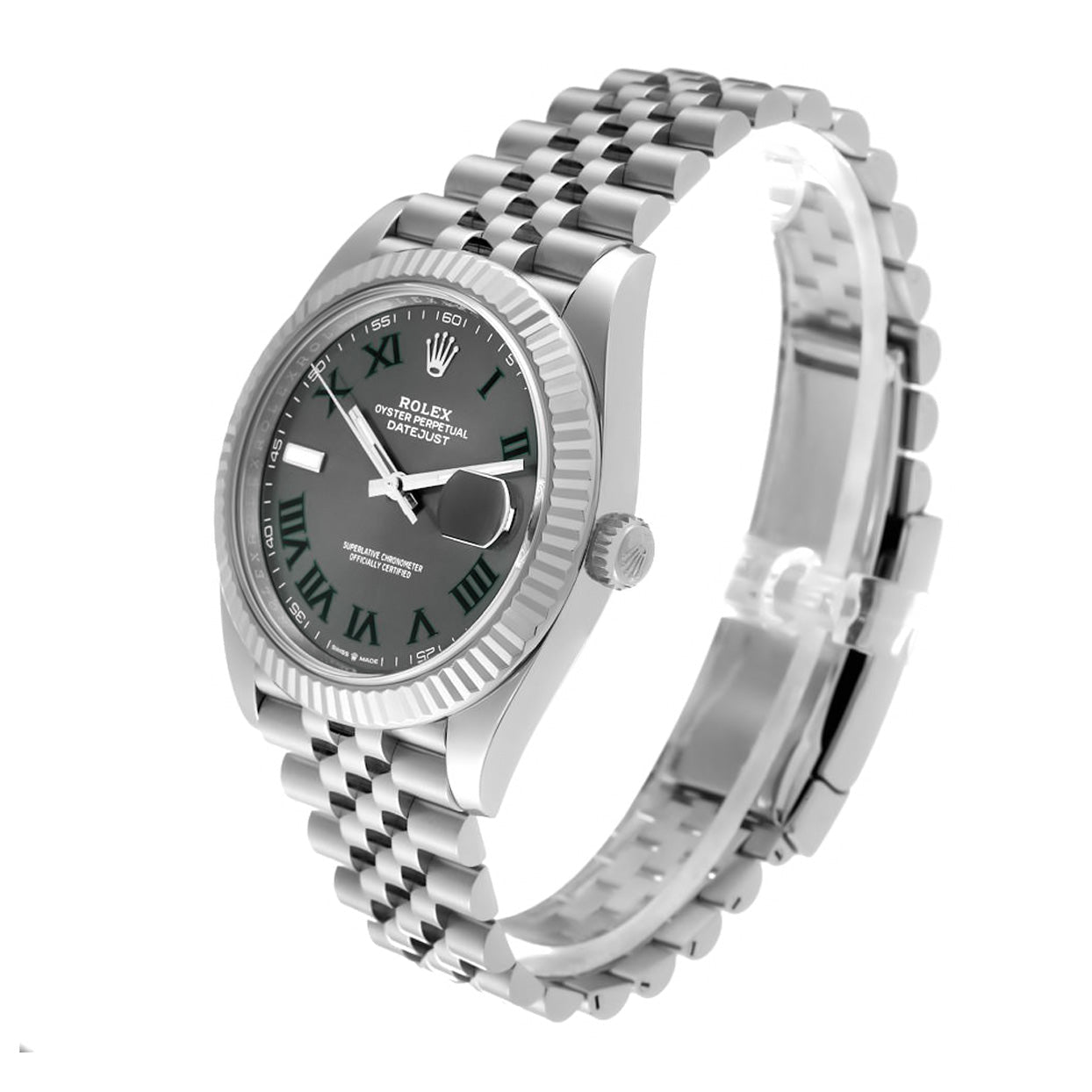 Rolex DateJust 41mm Slate Green Roman Dial - Jubilee Bracelet 126334 - Mr. Alex Jewelry