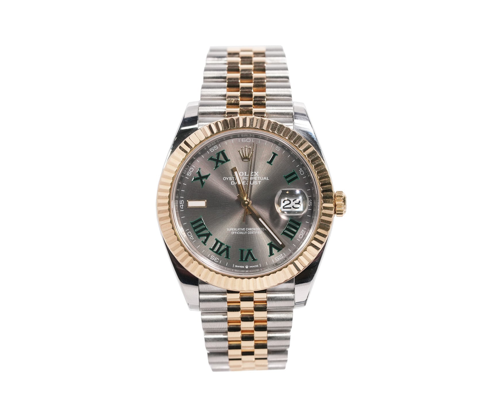 Rolex Datejust 41mm Two Tone Rose Gold Jubilee Wimbledon Dial Ref