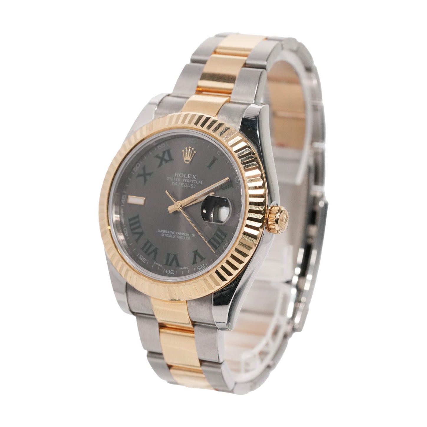 Rolex Datejust 41mm Two Tone Rose Gold Oyster Chocolate Dial Ref:126301 - Mr. Alex Jewelry