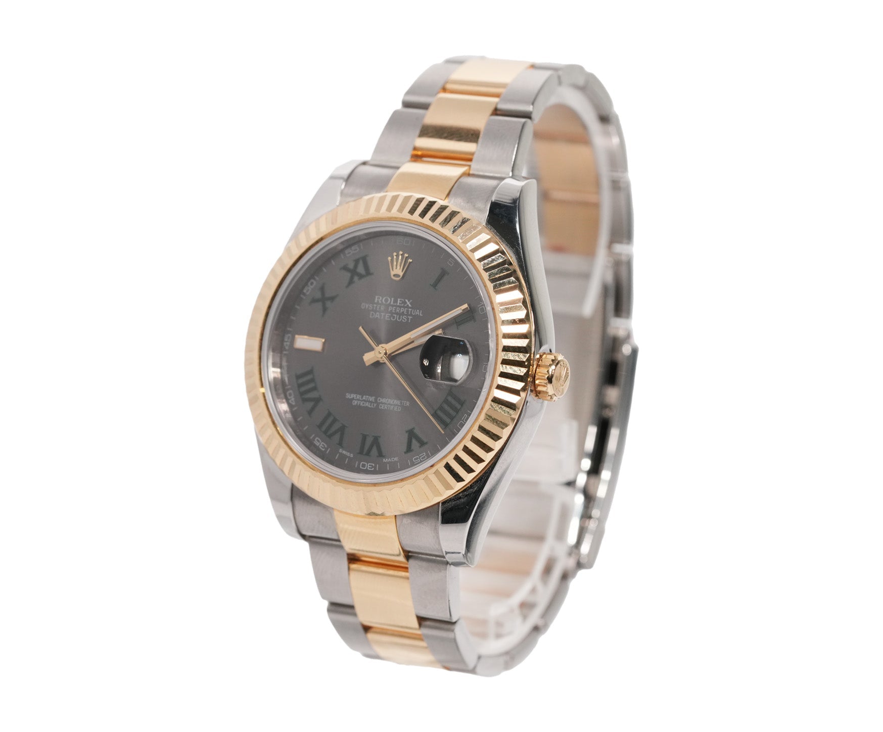 Rolex Datejust 41mm Two Tone Rose Gold Oyster Chocolate Dial Ref:126301 - Mr. Alex Jewelry