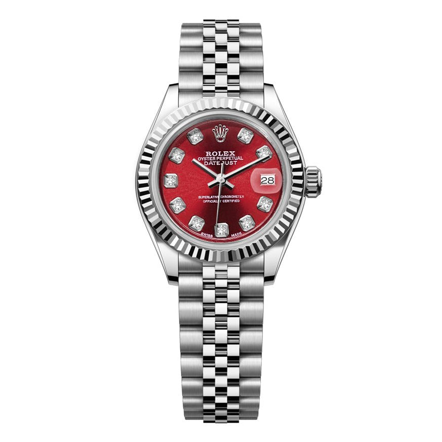 Rolex Datejust Jubilee Stainless steel 26mm - Red Dial - Mr. Alex Jewelry