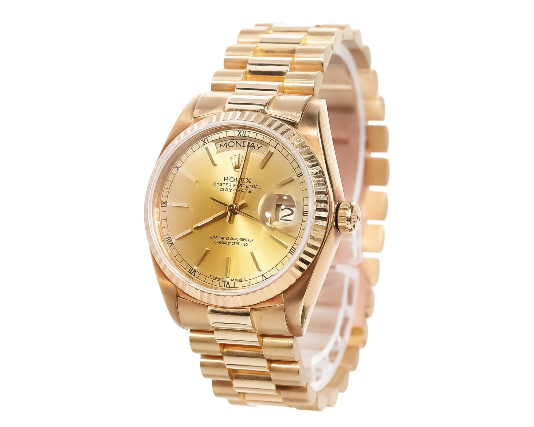 Rolex Day - Date 36mm Yellow Gold Champagne Dial Ref:18038 - Mr. Alex Jewelry