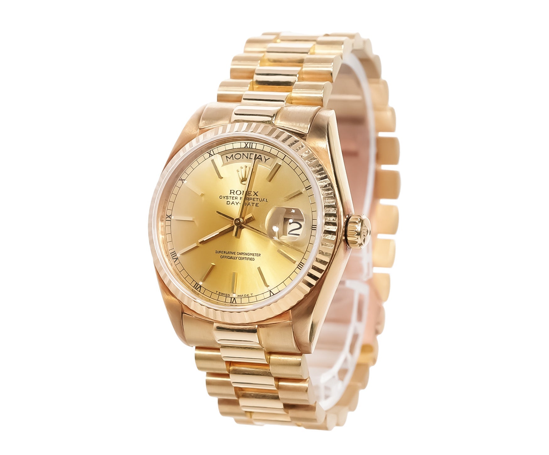 Rolex Day - Date 36mm Yellow Gold Champagne Dial Ref:18038 - Mr. Alex Jewelry