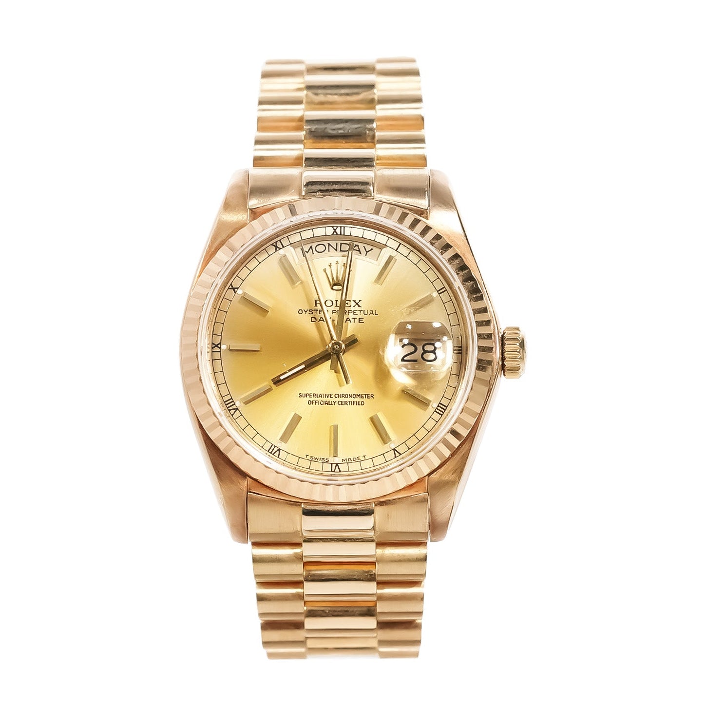 Rolex Day - Date 36mm Yellow Gold Champagne Dial Ref:18038 - Mr. Alex Jewelry