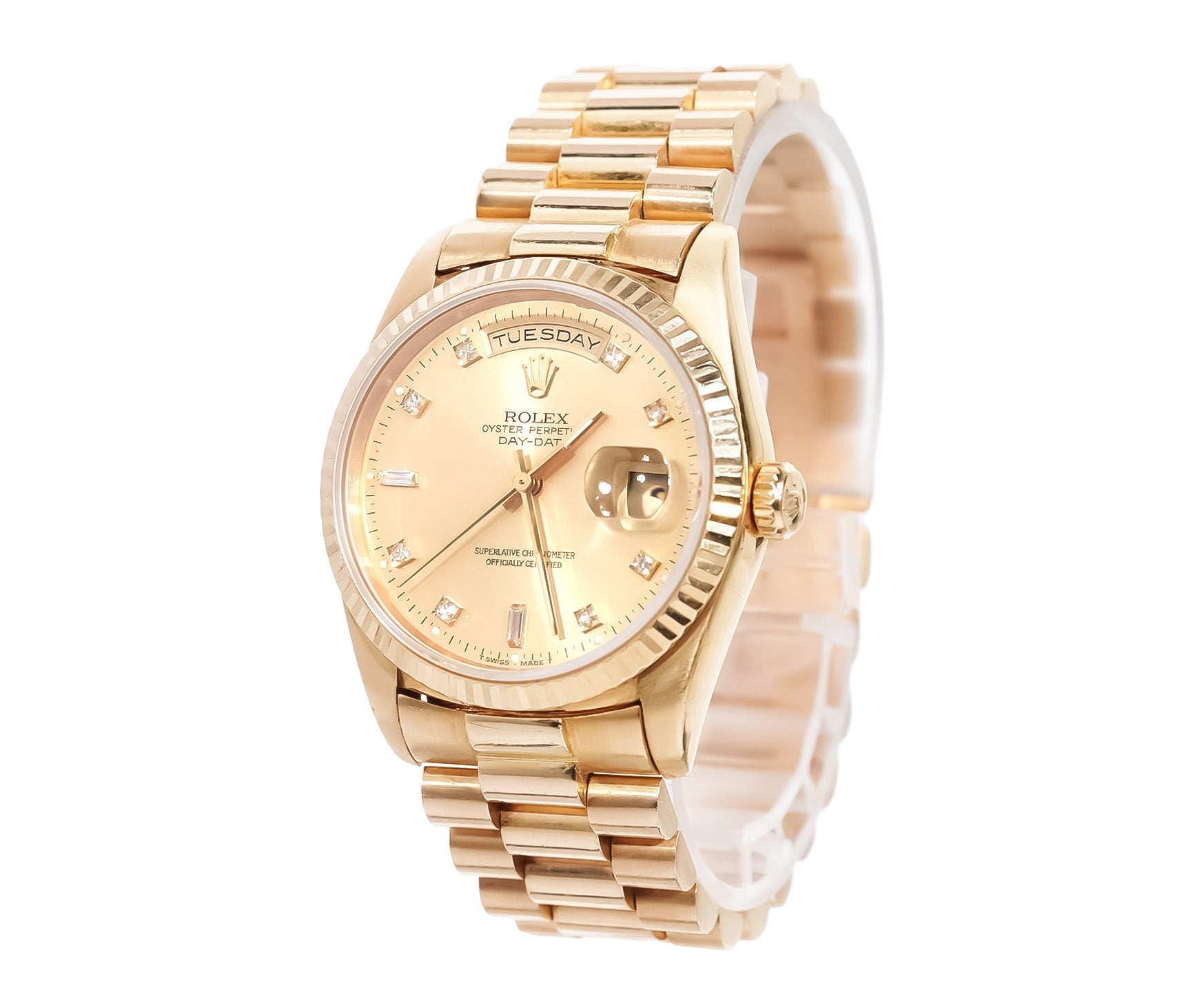 Rolex Day-Date 36mm Yellow Gold Diamond Dial Ref:18238 - Watches