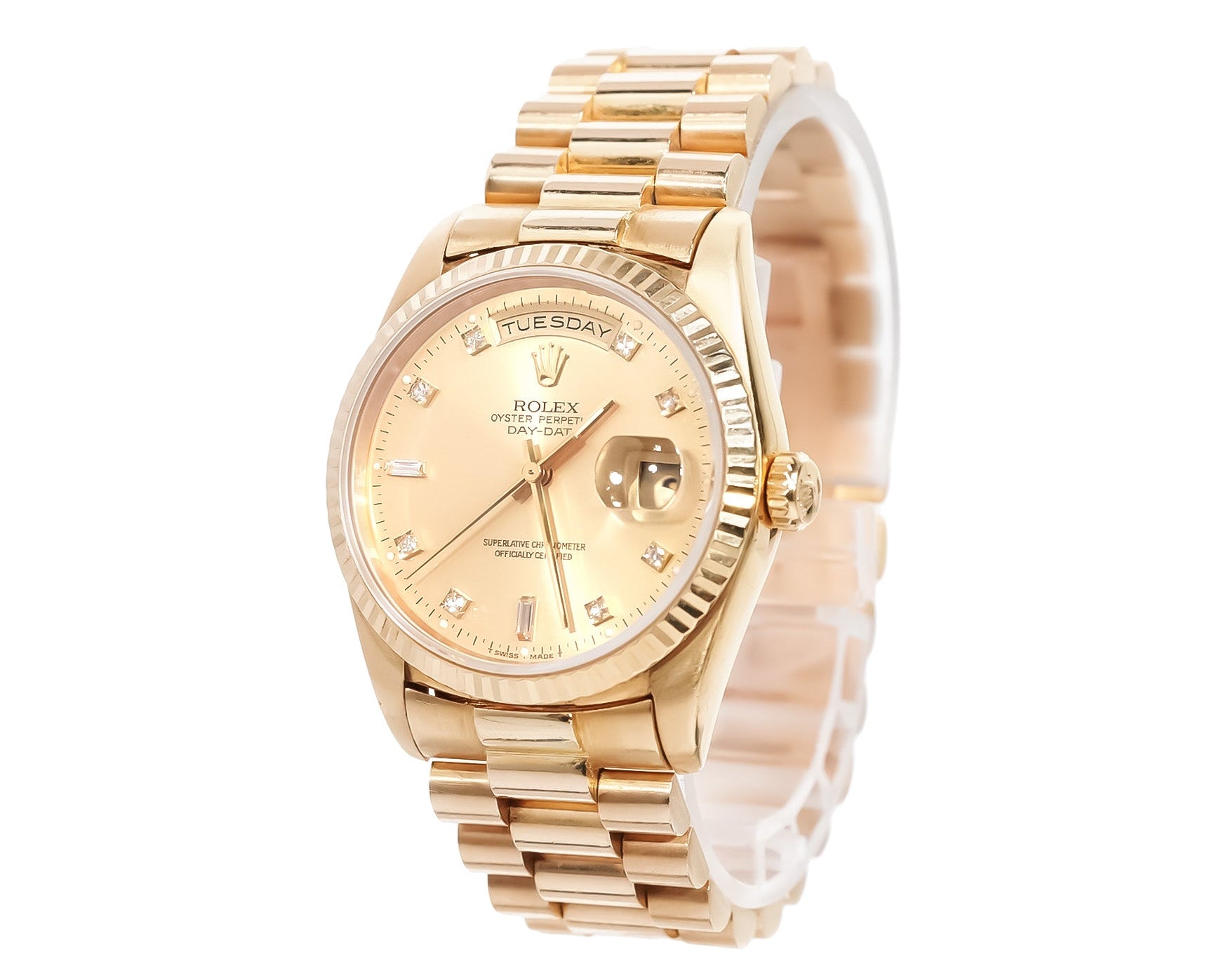 Rolex Day - Date 36mm Yellow Gold Diamond Dial Ref:18238 - Mr. Alex Jewelry