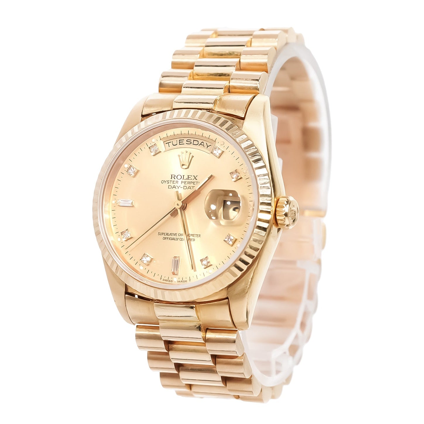 Rolex Day - Date 36mm Yellow Gold Diamond Dial Ref:18238 - Mr. Alex Jewelry