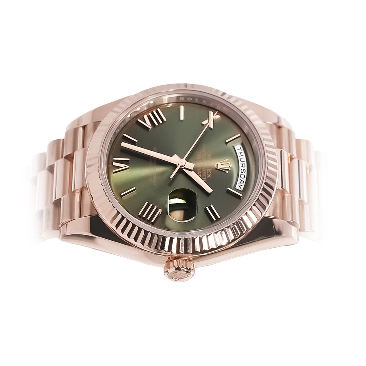 Rolex Day - Date 40mm Everose Gold Olive Green Dial Ref:228235 - Mr. Alex Jewelry