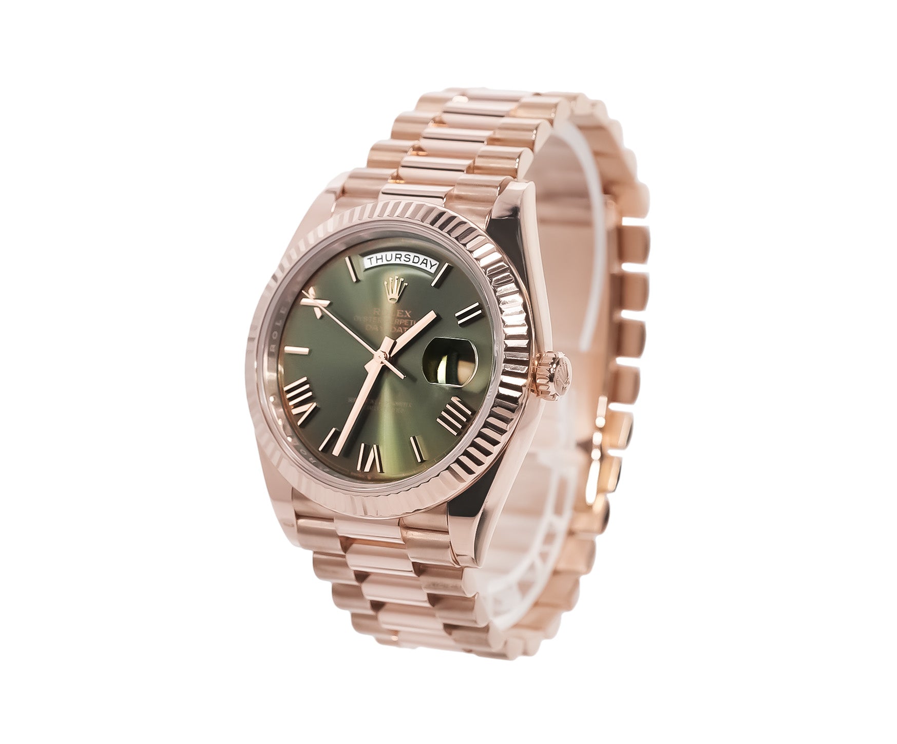 Rolex Day - Date 40mm Everose Gold Olive Green Dial Ref:228235 - Mr. Alex Jewelry