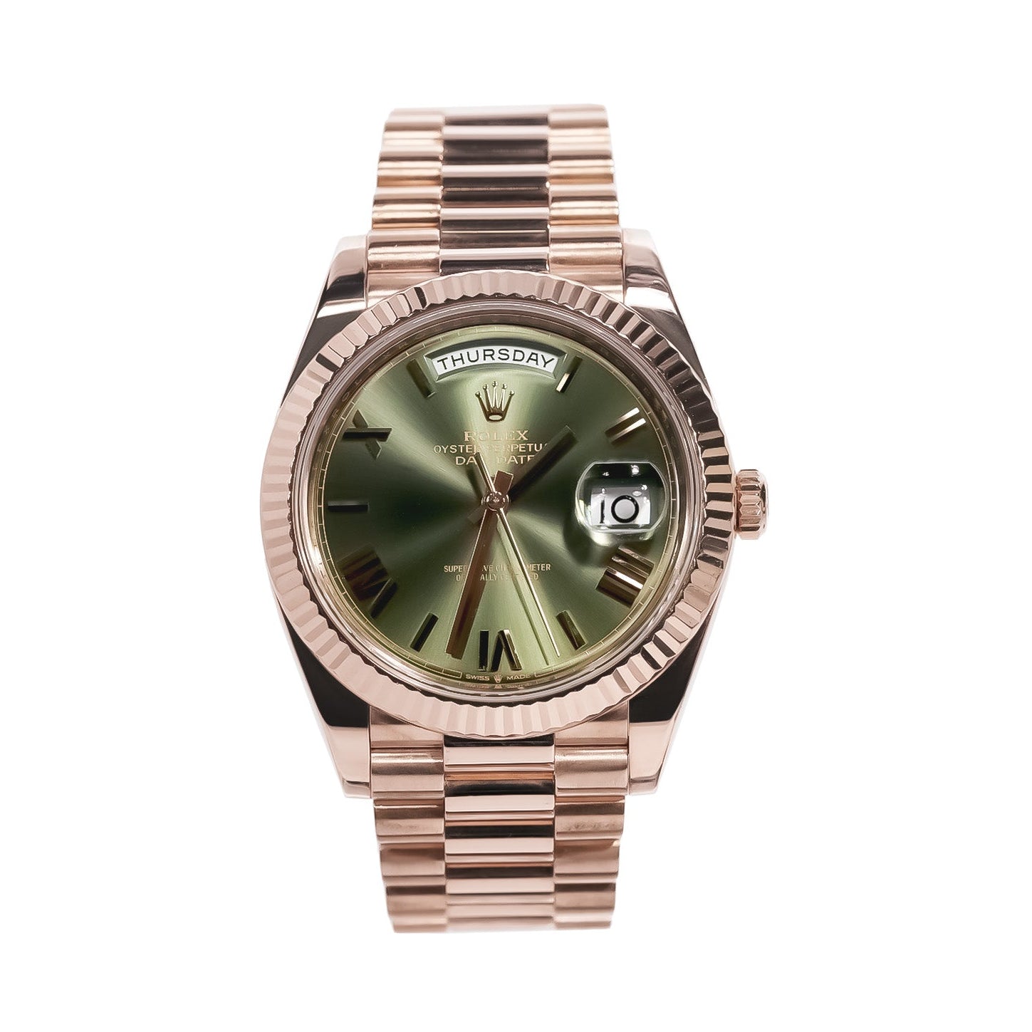 Rolex Day - Date 40mm Everose Gold Olive Green Dial Ref:228235 - Mr. Alex Jewelry