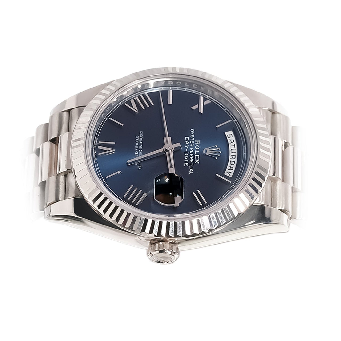 Rolex Day - Date 40mm White Gold Blue Dial Ref:228239 - Mr. Alex Jewelry