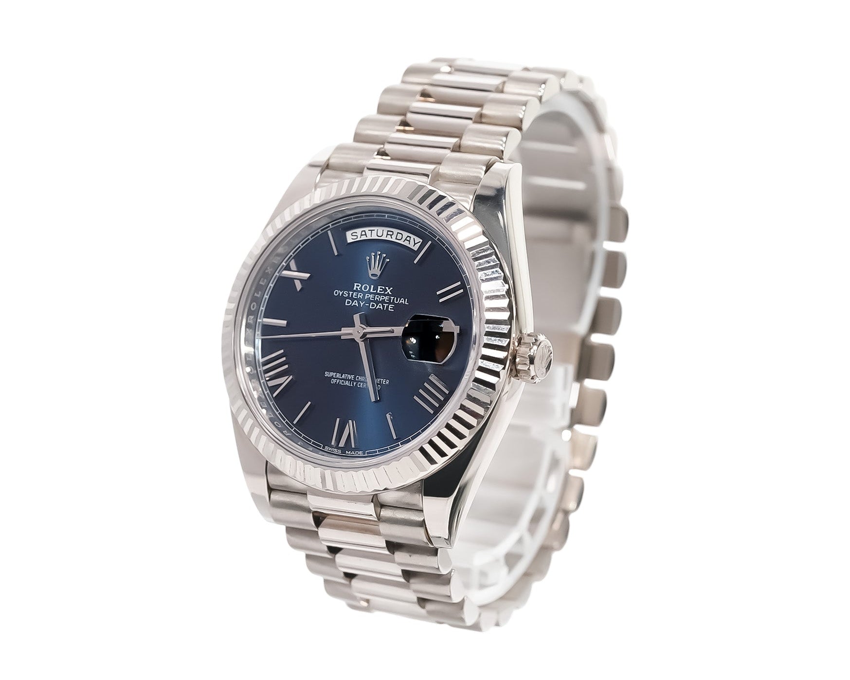 Rolex Day - Date 40mm White Gold Blue Dial Ref:228239 - Mr. Alex Jewelry
