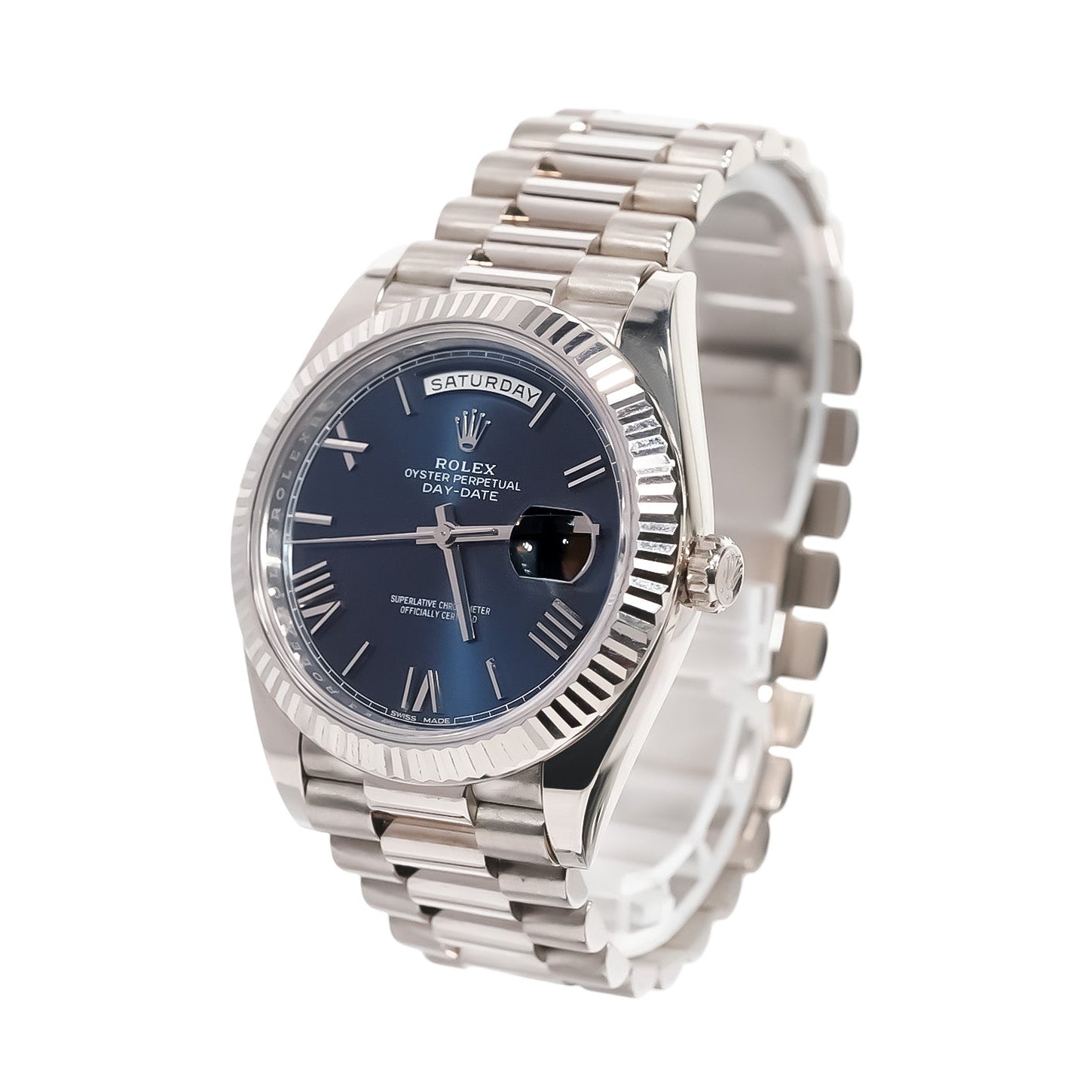 Rolex Day - Date 40mm White Gold Blue Dial Ref:228239 - Mr. Alex Jewelry