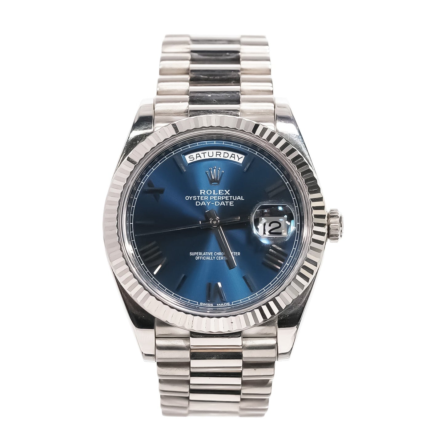 Rolex Day - Date 40mm White Gold Blue Dial Ref:228239 - Mr. Alex Jewelry