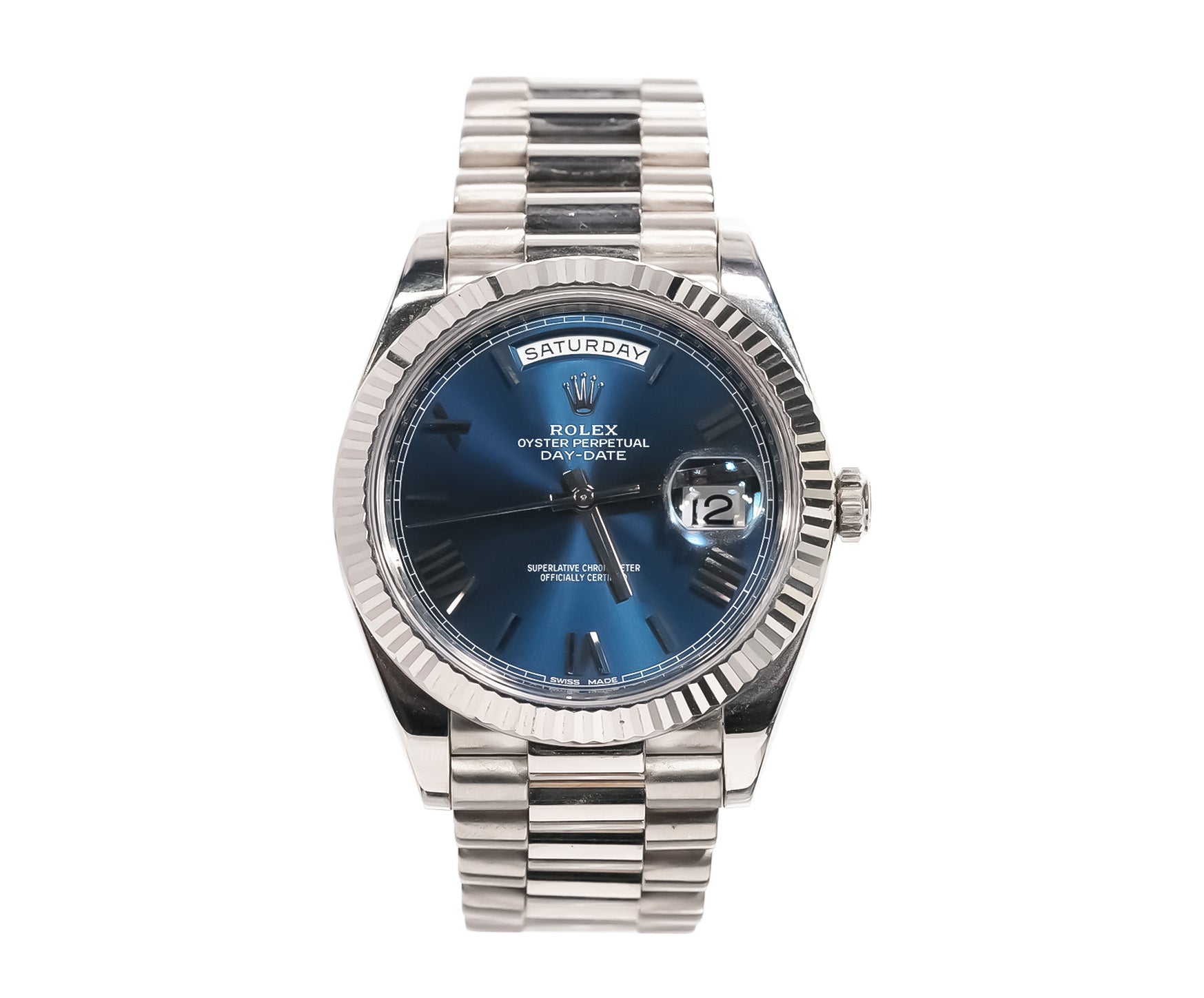 Rolex Day - Date 40mm White Gold Blue Dial Ref:228239 - Mr. Alex Jewelry