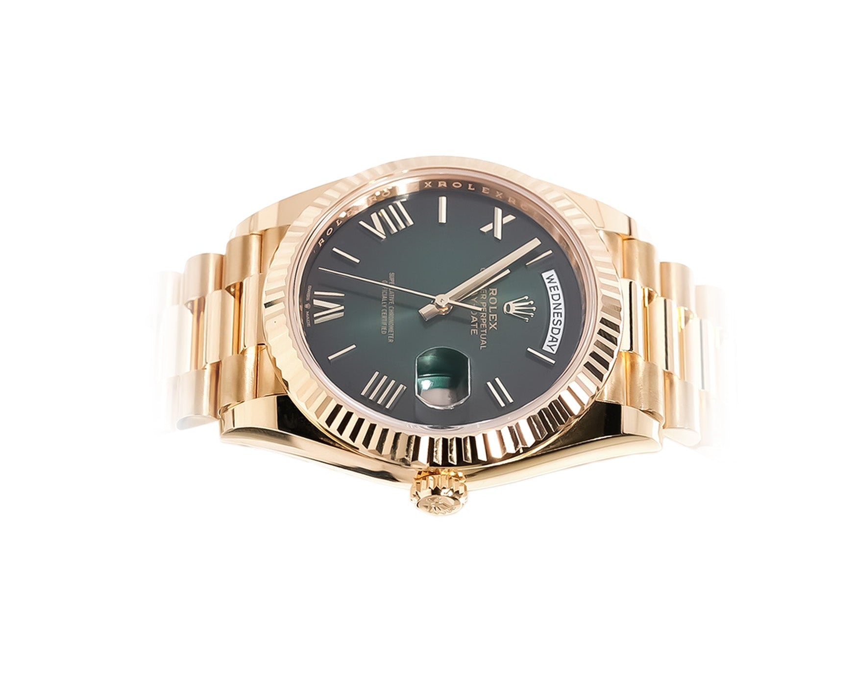 Rolex Day - Date 40mm Yellow Gold Green Ombré Dial Ref:228238 - Mr. Alex Jewelry
