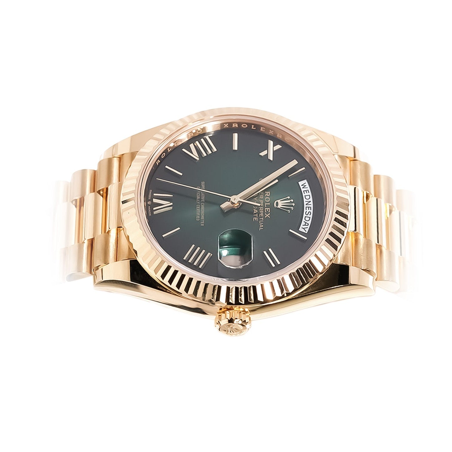 Rolex Day - Date 40mm Yellow Gold Green Ombré Dial Ref:228238 - Mr. Alex Jewelry