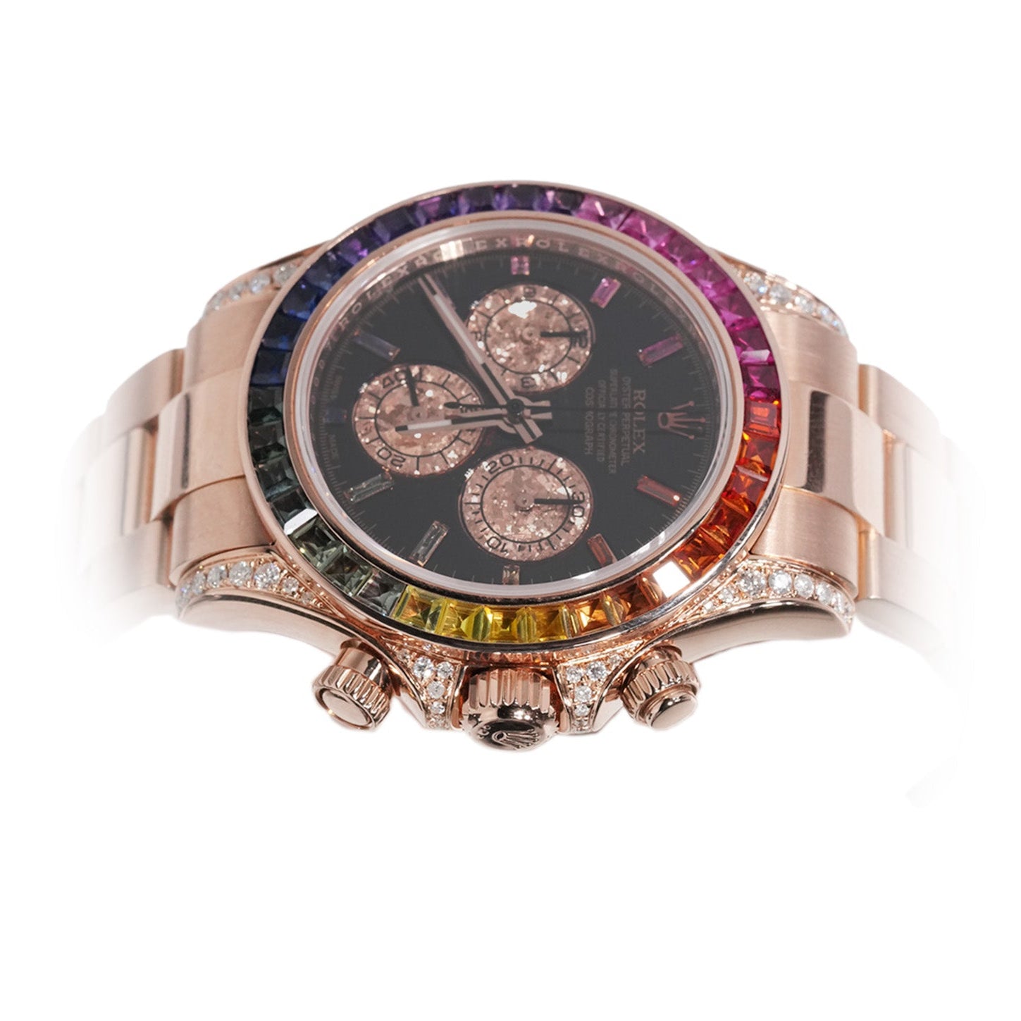 Rolex Daytona 40mm Rose Gold Rainbow Diamond Dial Ref:116505 - Mr. Alex Jewelry