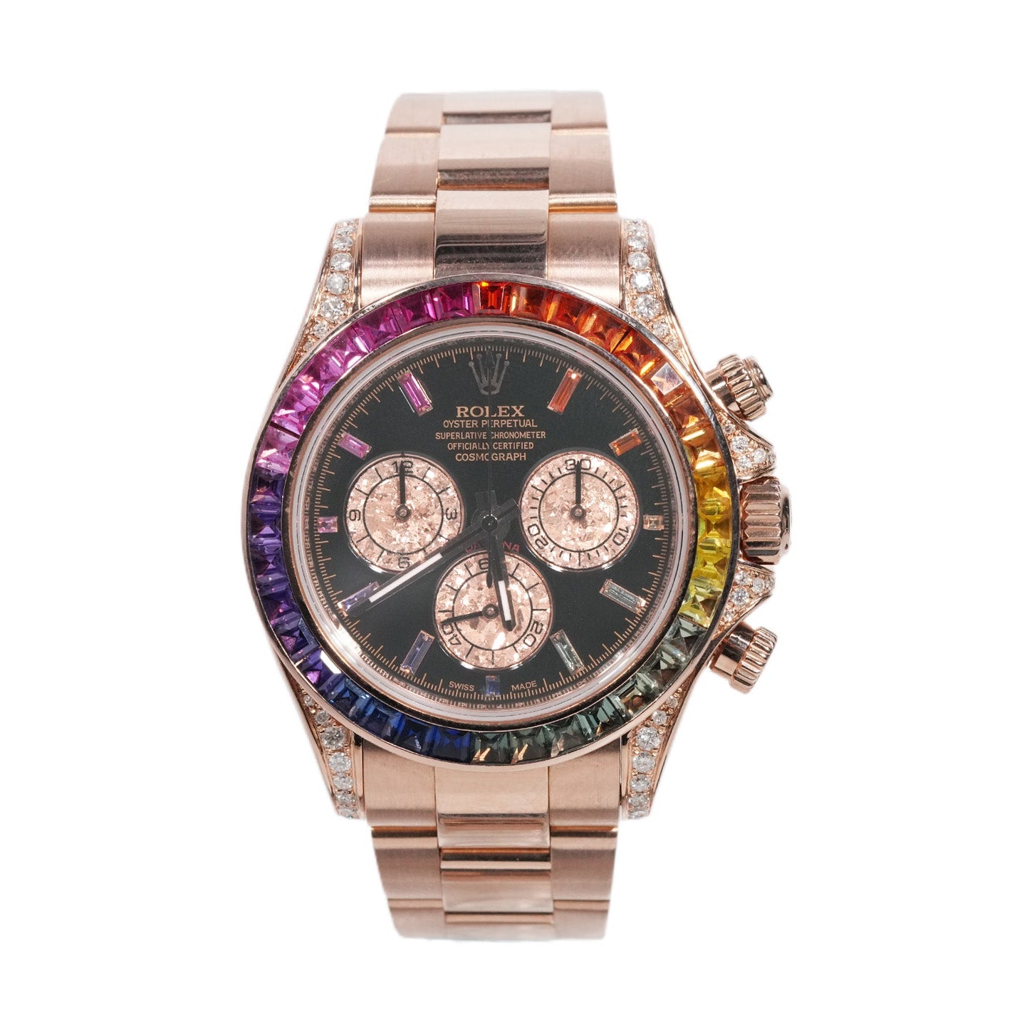 Rolex Daytona 40mm Rose Gold Rainbow Diamond Dial Ref:116505 - Mr. Alex Jewelry