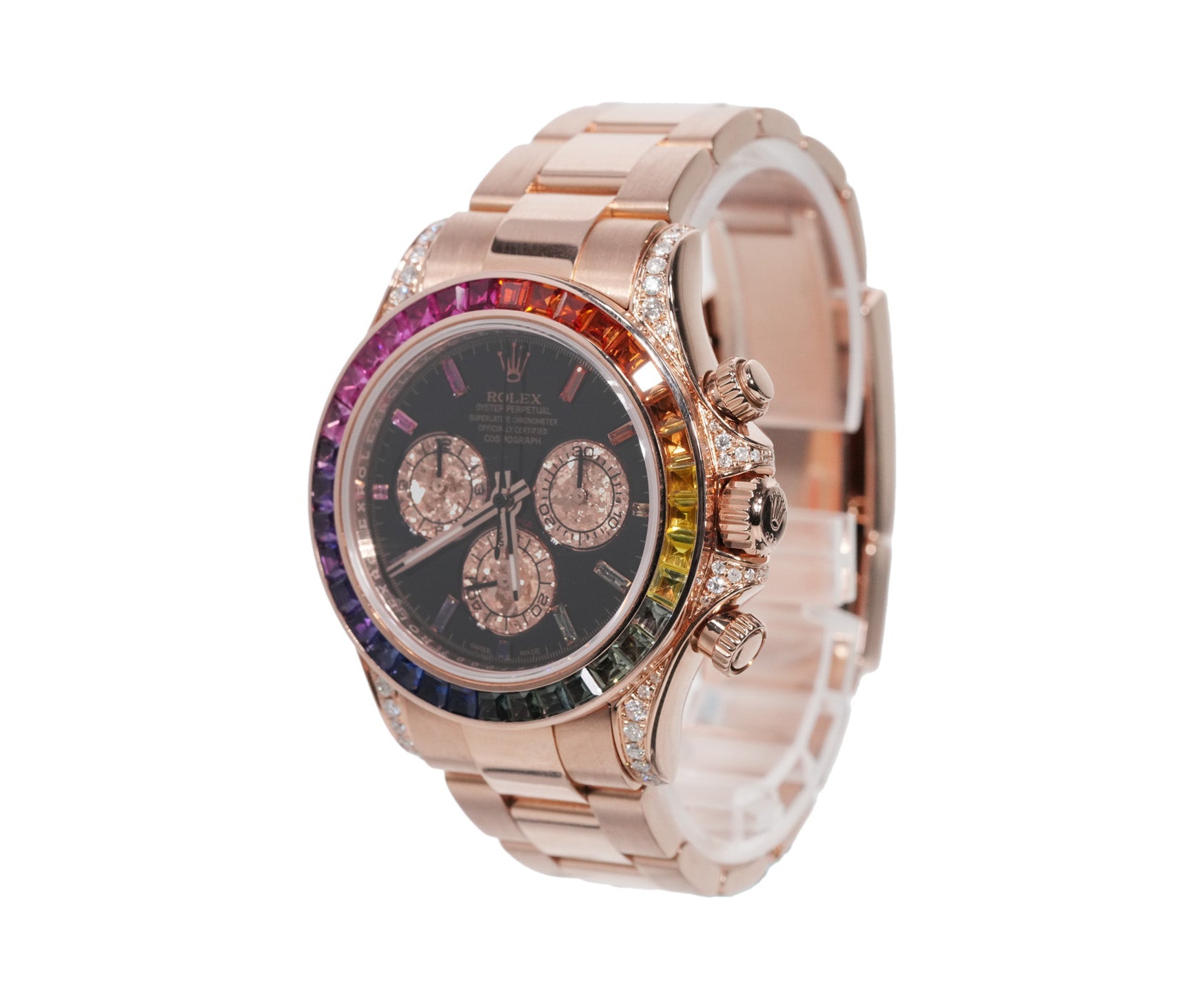 Rolex Daytona 40mm Rose Gold Rainbow Diamond Dial Ref:116505 - Mr. Alex Jewelry