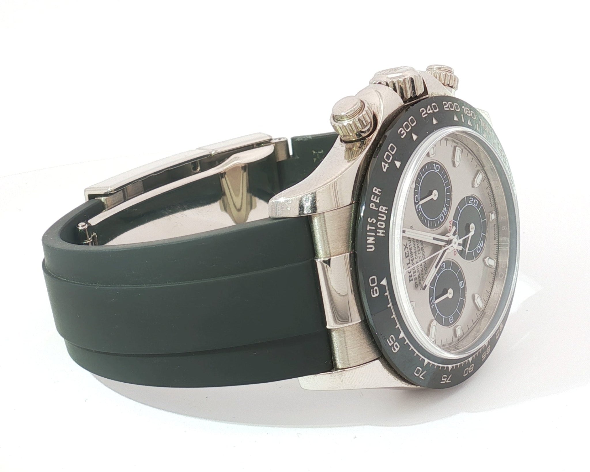 Rolex Daytona 40mm White Gold Oysterflex Silver Dial Ref:116519LN - Mr. Alex Jewelry