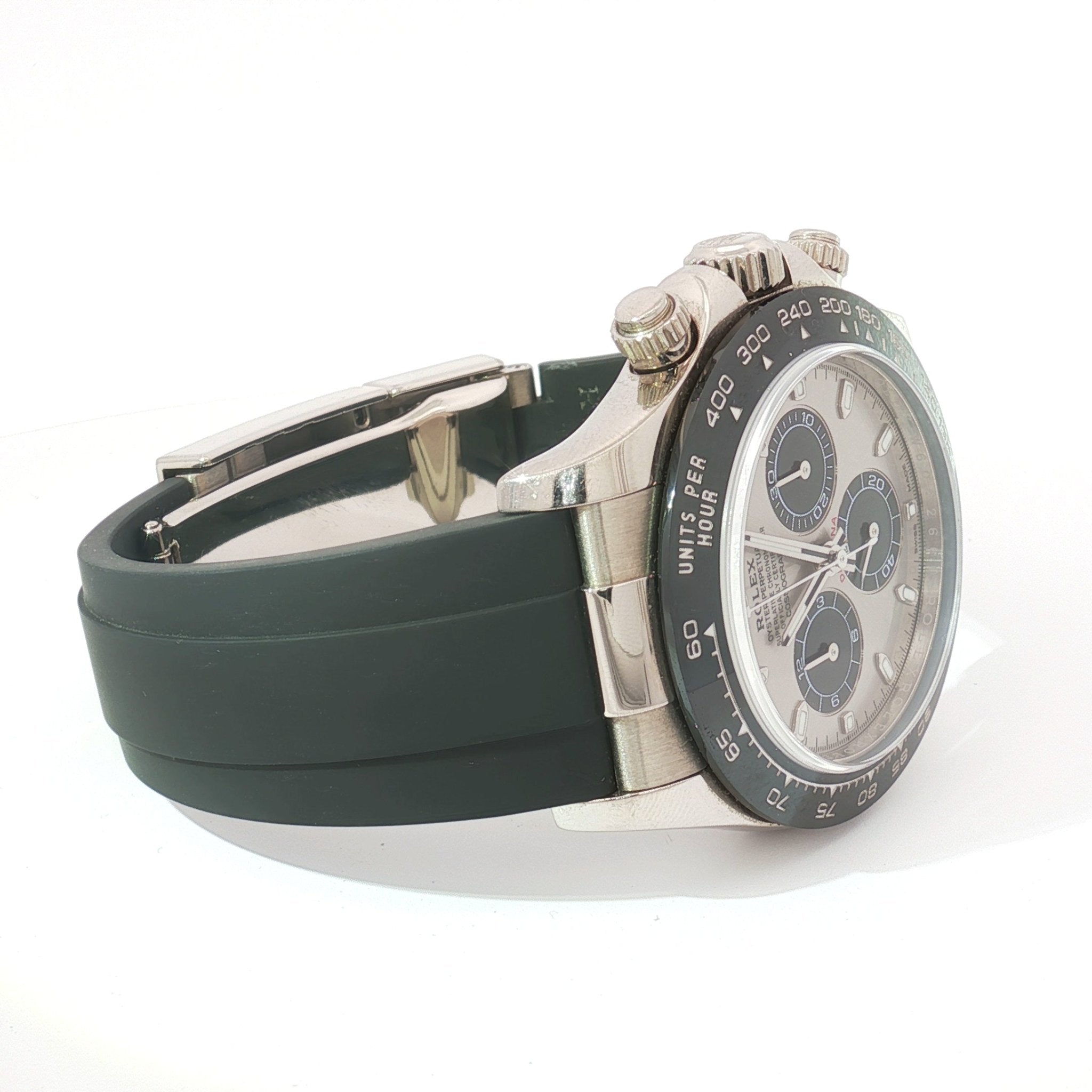 Rolex Daytona 40mm White Gold Oysterflex Silver Dial Ref:116519LN - Mr. Alex Jewelry