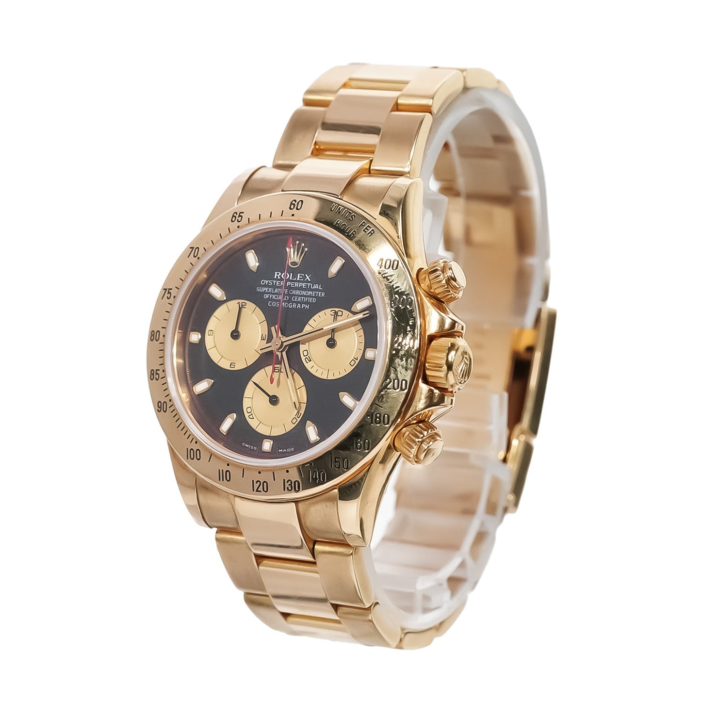 Rolex Daytona 40mm Yellow Gold Black Dial Red Hands Ref:116508 - Mr. Alex Jewelry