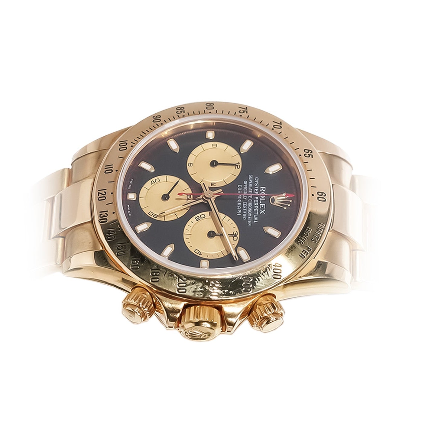 Rolex Daytona 40mm Yellow Gold Black Dial Red Hands Ref:116508 - Mr. Alex Jewelry