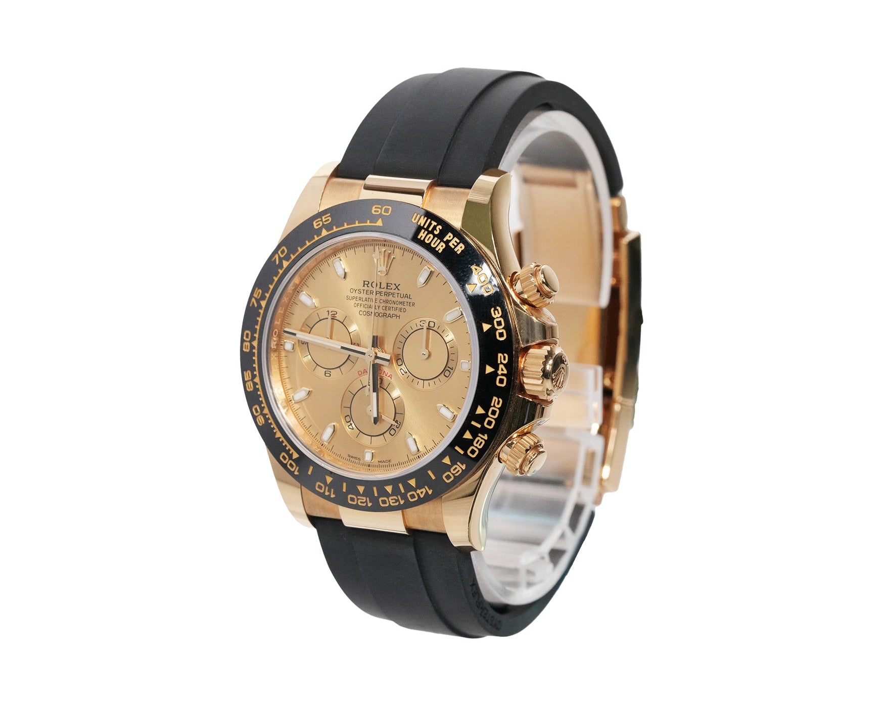 Rolex Daytona 40mm Yellow Gold Oysterflex Gold Dial Ref:116518LN - Mr. Alex Jewelry