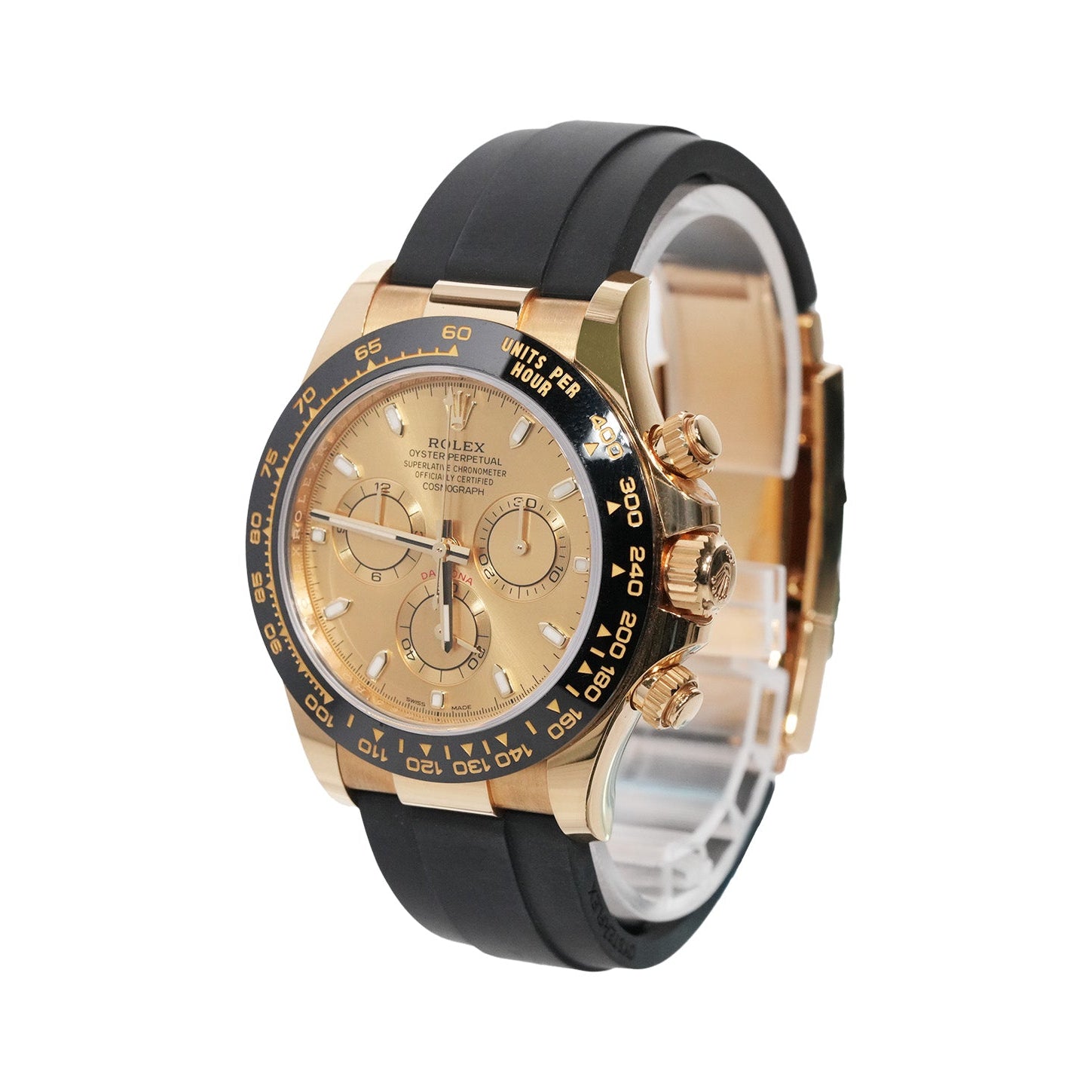 Rolex Daytona 40mm Yellow Gold Oysterflex Gold Dial Ref:116518LN - Mr. Alex Jewelry