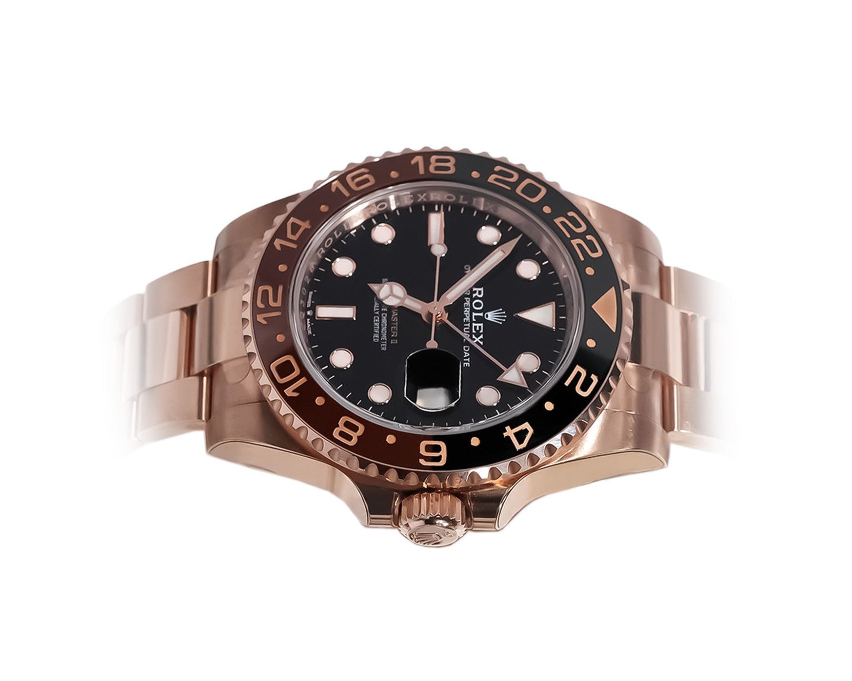 Rolex GMT - Master II 40mm Everose Gold Black Dial Ref:126715CHNR - Mr. Alex Jewelry
