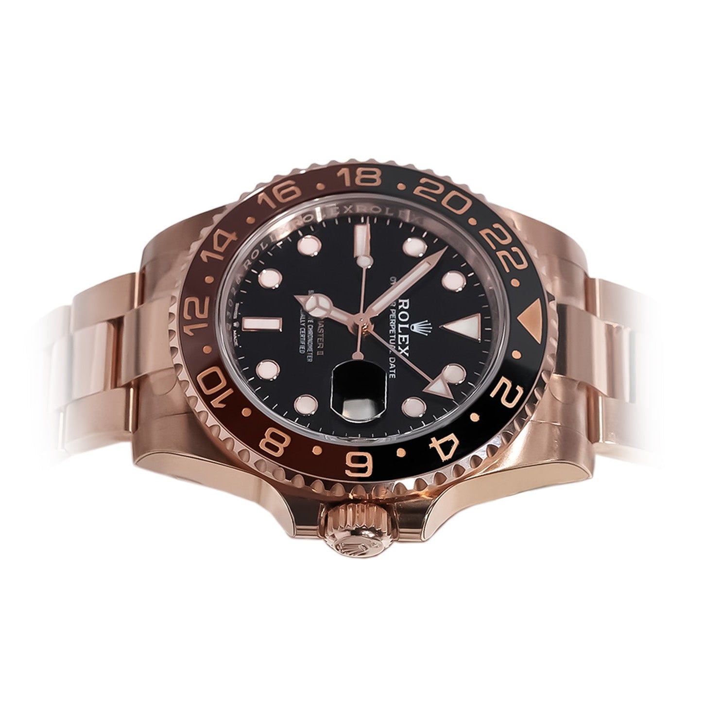 Rolex GMT - Master II 40mm Everose Gold Black Dial Ref:126715CHNR - Mr. Alex Jewelry