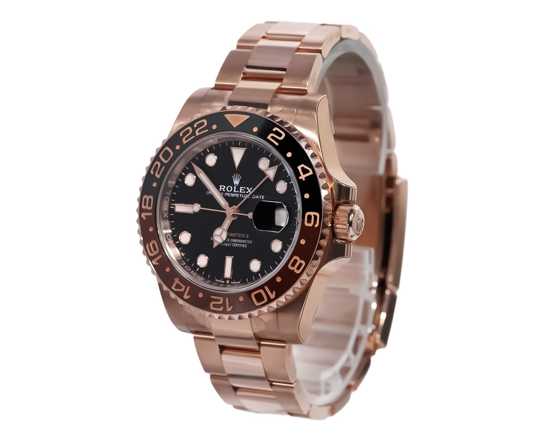 Rolex GMT - Master II 40mm Everose Gold Black Dial Ref:126715CHNR - Mr. Alex Jewelry