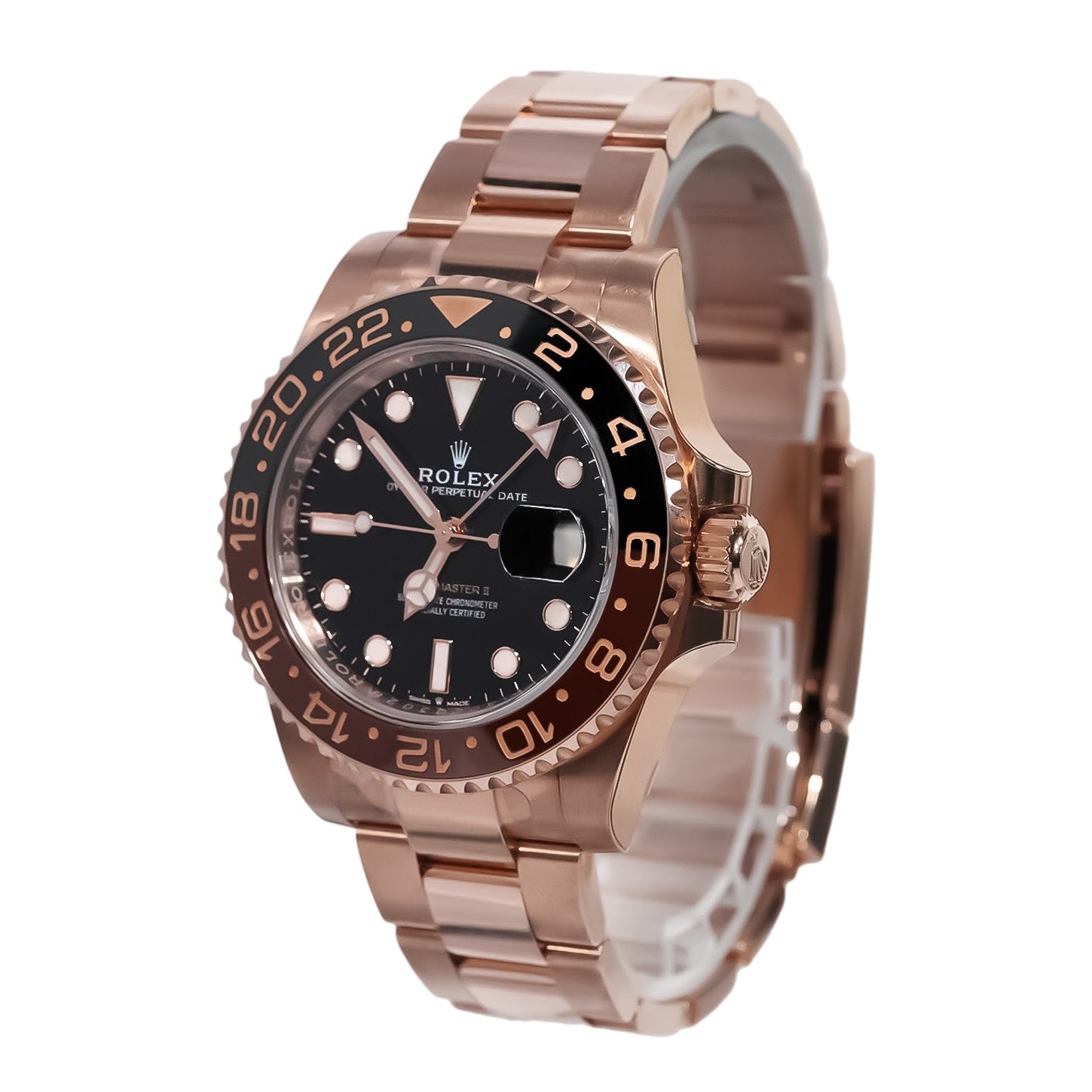 Rolex GMT - Master II 40mm Everose Gold Black Dial Ref:126715CHNR - Mr. Alex Jewelry