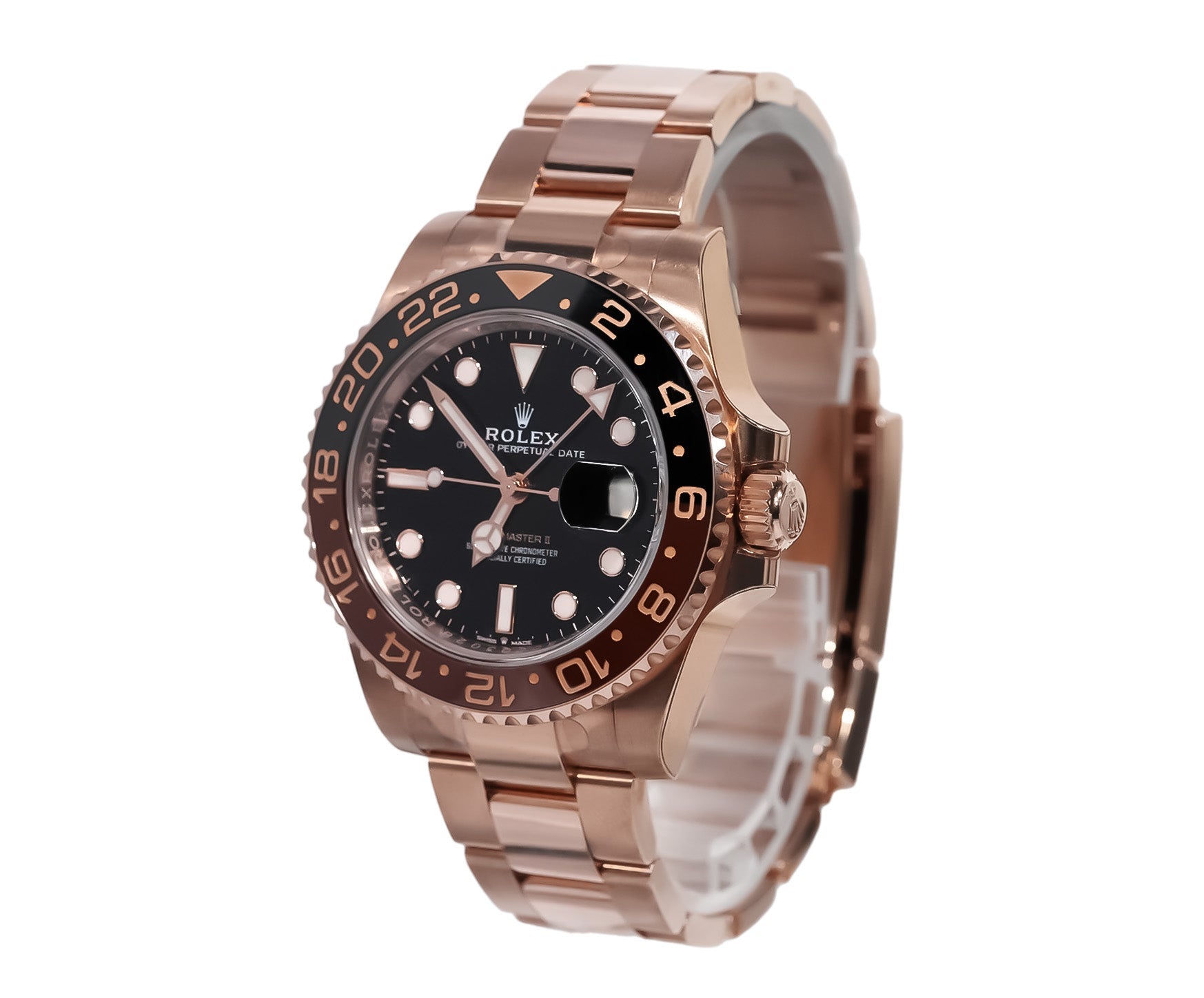 Rolex GMT - Master II 40mm Everose Gold Black Dial Ref:126715CHNR - Mr. Alex Jewelry