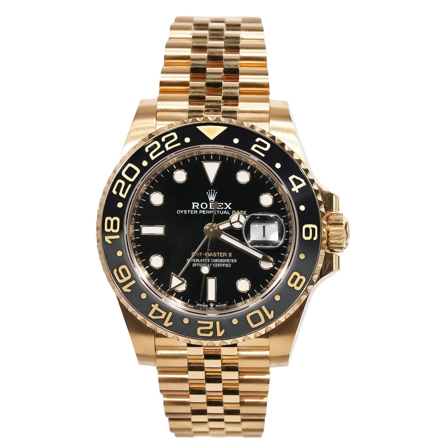 Rolex GMT - Master II 40mm Yellow Gold Black Dial Ref:126718GRNR - Mr. Alex Jewelry